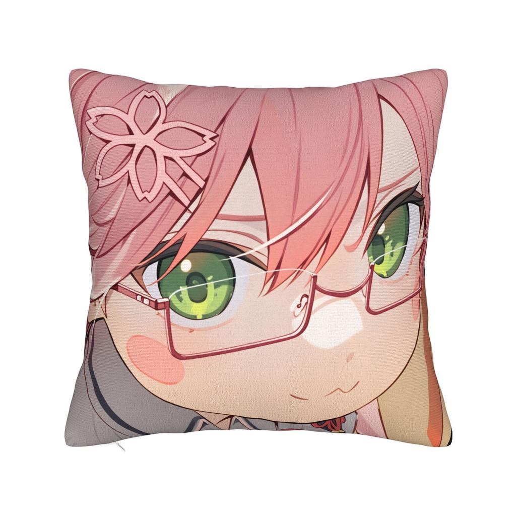 Hot Girl Kawaii Sakura Miko Pillow Cover  Comfy Cushion Cover Morden Pillow Case For Sofa Bedroom Home Decor