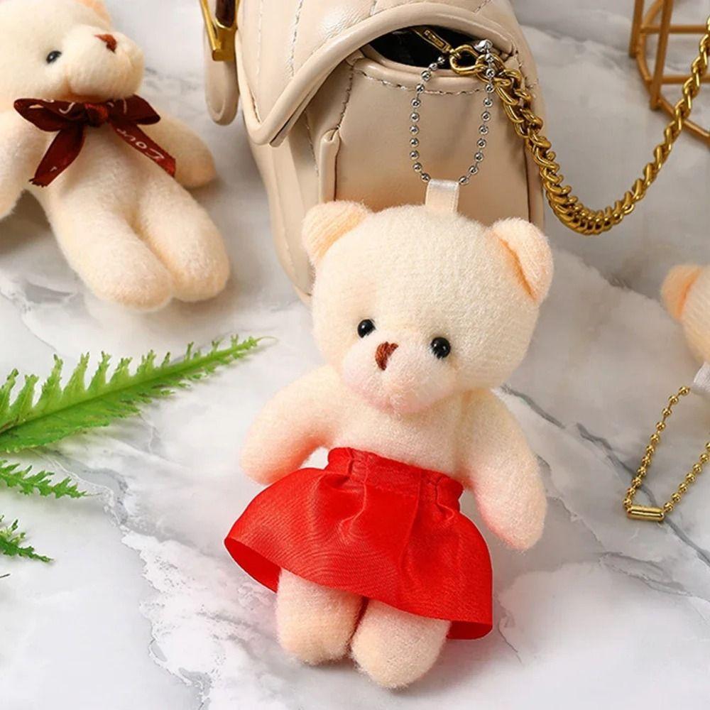 10 шт./набор Плюшевая кукла Румяные мишки Подвеска для сумки Плюшевое животное Мини-мишка Плюшевая игрушка Подарки на выпускной