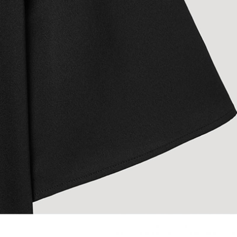 Shesmiss Satin Textured Roundneck Blouse Swwblp22070 Bk