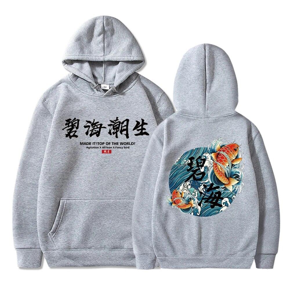 Осенние толстовки унисекс, японский пуловер с принтом в стиле укиё-э, толстовки, модная уличная одежда в стиле хип-хоп, толстовка унисекс с капюшоном y2k, унисекс