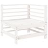 VidaXL Canapé d'Angle de Jardin, Siège avec Dossier, Meuble de Terrasse Patio Arrière-cour Balcon Extérieur, Blanc Bois de 825605