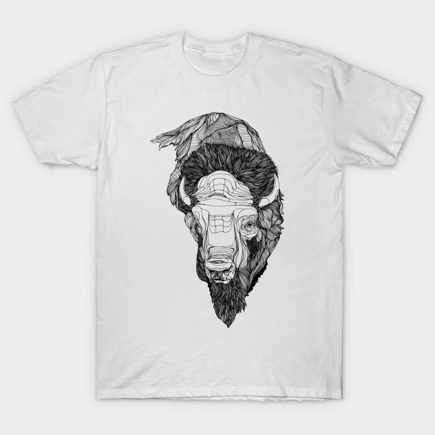 T Shirt Women Bison Harajuku Print Kawaii Tshirt Summer Short Sleeve Female T-Shirt Top Tee