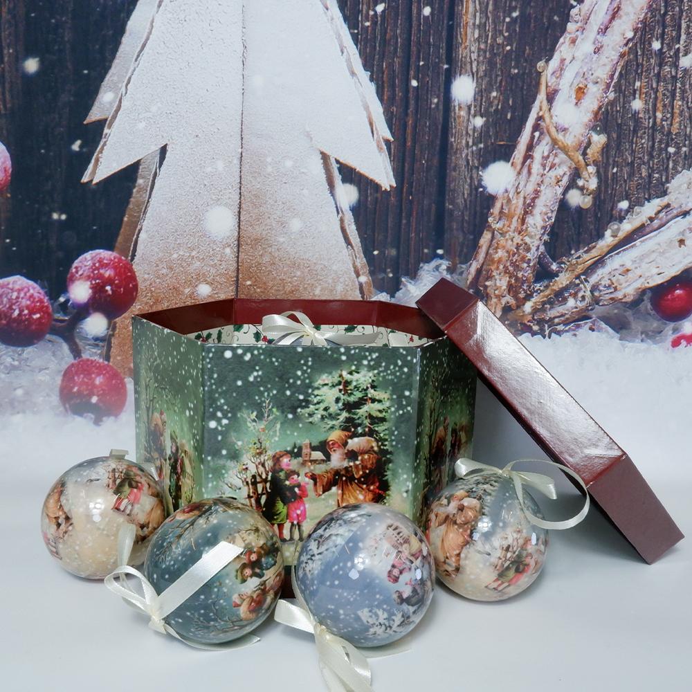 14 шт. в коробке, рождественские елочные подвесные шаровые украшения Navidad, новогодний шар, безделушка для рождественских украшений своими руками, шар с ремнями, детский подарок