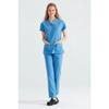 Parliament Blue Monochrome Lycra Fabric Surgical Suit V-neck Uniform