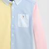 Polo Ralph Lauren Ss24 Color Block вышитый пони однобортный воротник с острыми краями повседневная рубашка с длинным рукавом детские рубашки многоцветные CWPOWOVY6820455-999