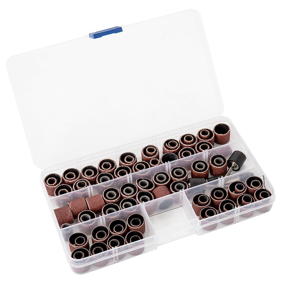 Набор шлифовальных барабанов 104 шт. Шлифовальные ленты Шлифовальные оправки Зернистость 80/120 Шлифовальный лепестковый круг для Dremel Маникюрный аппарат Вращающиеся абразивные инструменты