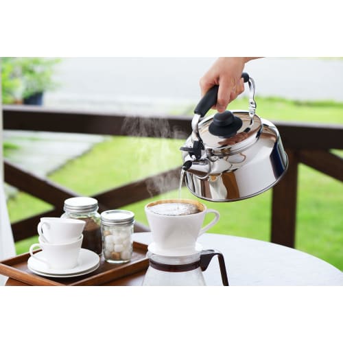 Yoshikawa SH8417 Wide-Mouth Whistling Kettle, 2.6L, Stainless Steel, Induction and Gas Compatible, Tsubame-Sanjo, Made In Japan