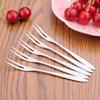 2Pcs Household 2-prong Appetizer Cake Fruit Western Small Fork Kitchen Accessory