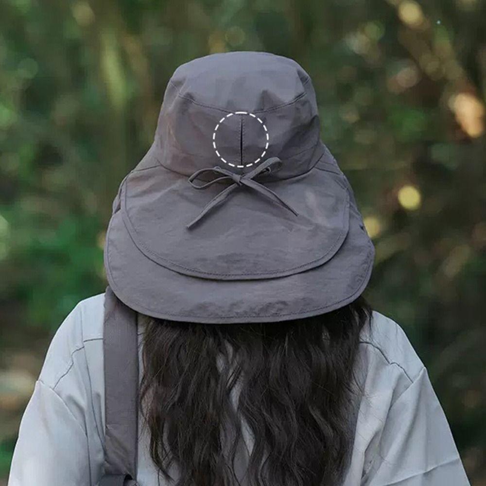 New Adjustable Women's Sun Hat Wide-brimmed Neck Protection Summer Sun Cap UV Protection Outdoor Travel Hiking Hat