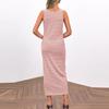 Women Casual Sleeveless Striped Tank Midi Dresses Fashion U Neck Summer Dress