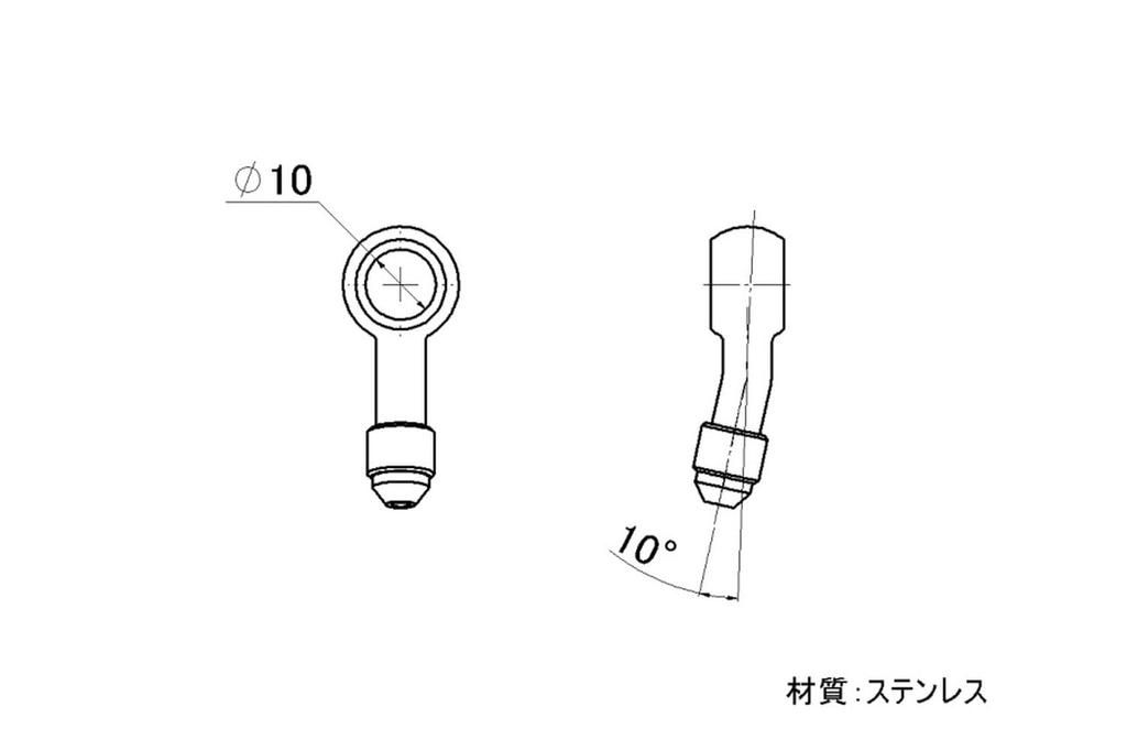 SWAGE LINE SW-B1010 Банджо Нержавеющая сталь 0,4 дюйма (10 мм) Диаметр 10° 2 штуки