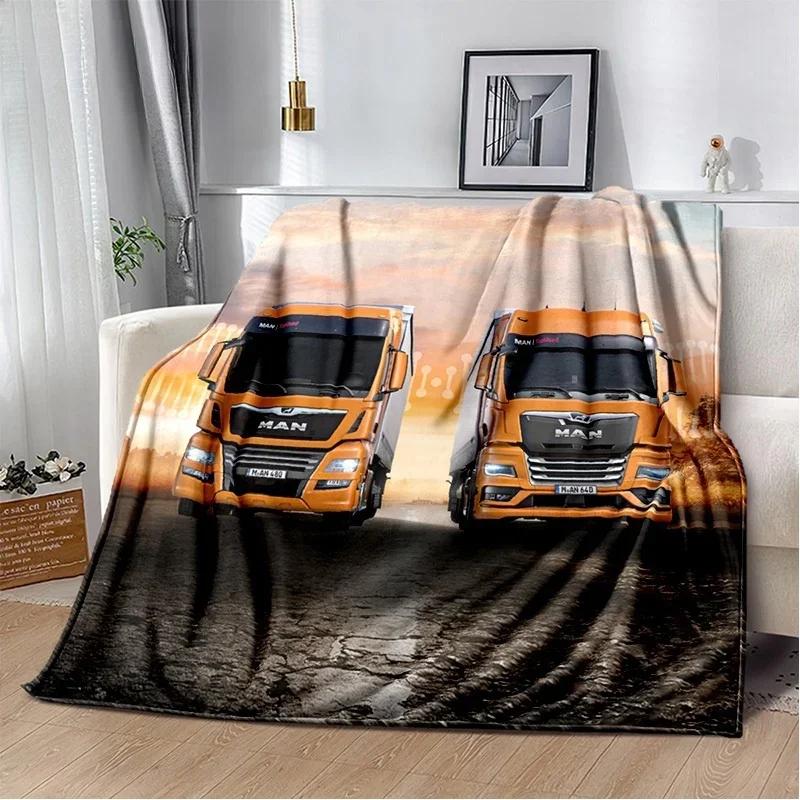MAN Truck Logo D Printed Soft Flannel Throw Blanket for Bed Sofa Picnic Home Decor Bedroom Gift for Kids and Adults