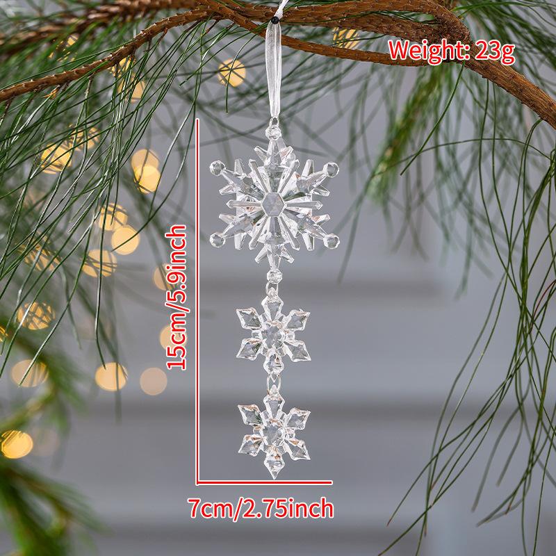 Прозрачные подвесные украшения в виде снежинок для рождественской елки, акриловая подвеска, рождественское украшение для дома, подарки на Рождество, 2025 год