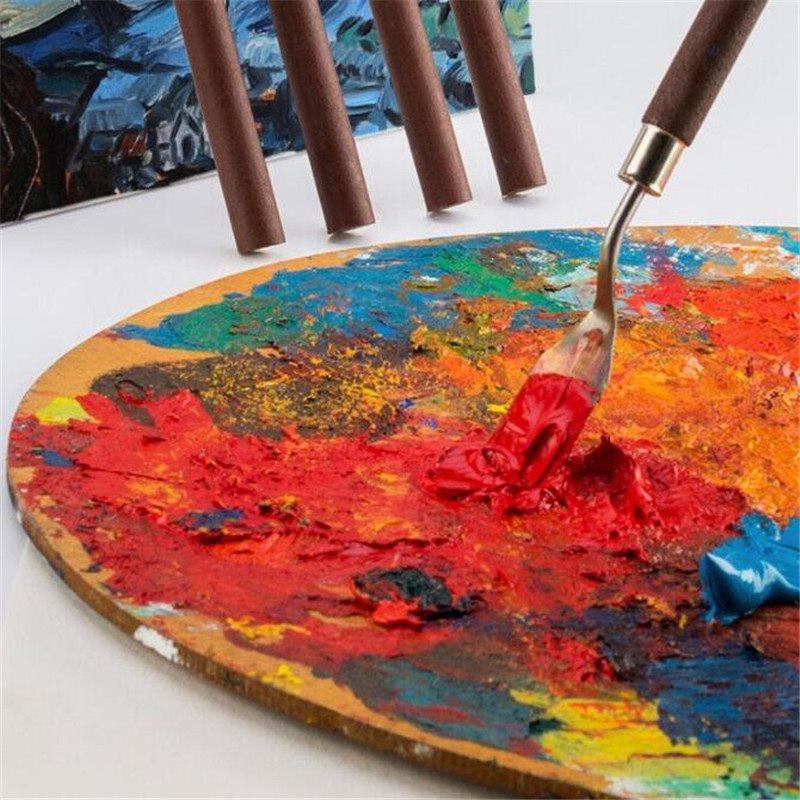 7 шт./компл., ножи для рисования маслом из нержавеющей стали, ремесла художника, шпатель, мастихин, картина маслом, нож для смешивания, скребок, художественные инструменты