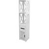 Маленький шкаф для хранения в ванной узкий угловой тонкий полки для туалетной бумаги с ящиком дверцей