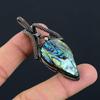 Attractive Abalone Shell Gemstone Pure Copper Wire Wrapped Handmade Pendant Jewelry