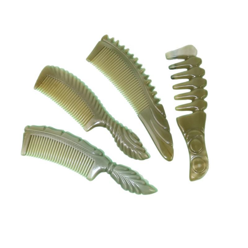 Утолщенная Премиальная Резная Белая Буйволиная Роговая Расческа - Доступны Различные Стилі