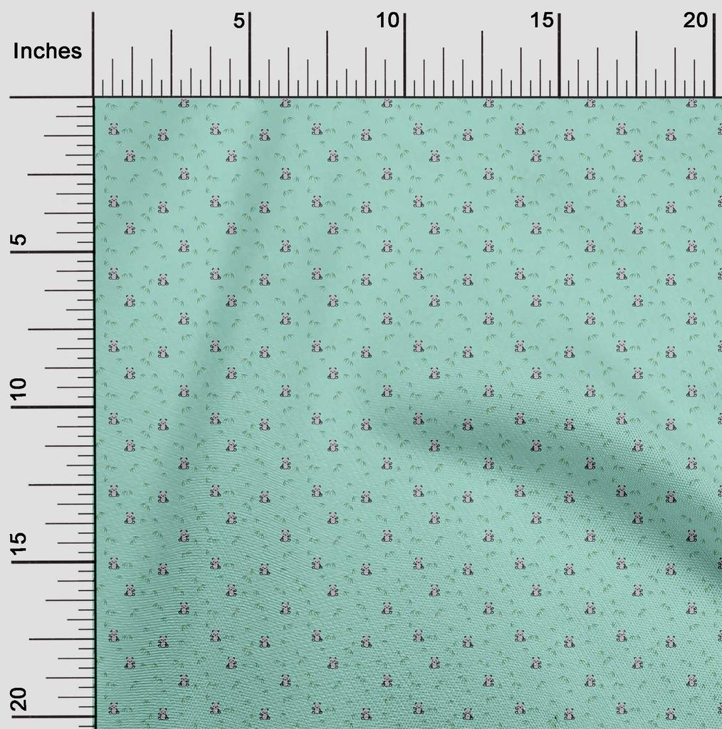oneOone Cotton Flex Fabric Leaves & Panda Animal Print Fabric by The Yard 40 Inch
