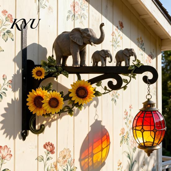 Garden Decoration Gifts Wall Mounted Planter Hanger Hook, Animal Iron Hanging Plant Bracket, Unique Lawn Art Outdoor Heavy Duty Holders for Patio Yard