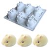 1PC Easter Rabbit Shape 6 Grids Silicone Mousse Cake Mold Soap Making Tools Pastry Baking Molds Form for Plaster DIY