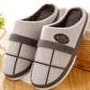 Flannel Slippers Men Plaid TPR Sole Warm Memory Foam Soft House Shoes Winter Comfortable Non Slip High Quality Home with Arch Support