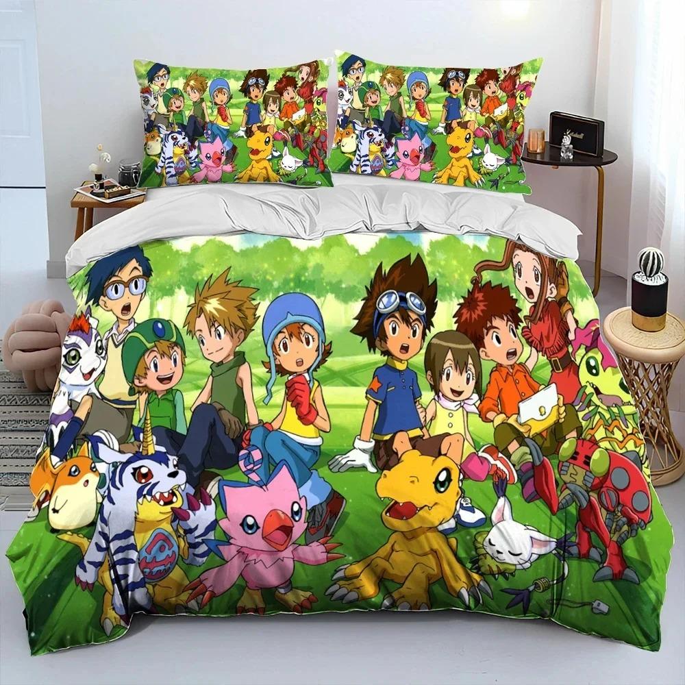 Аниме Digimon Adventure Monster Комплект постельного белья Пододеяльник Постельный комплект Одеяло Чехол Наволочка Одеяло King Queen Size Мальчики Взрослые