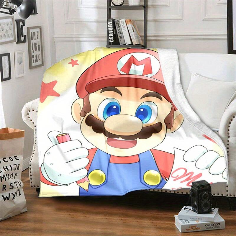 1 шт. Плюшевое одеяло Super Mario - Мягкое и удобное, подходит для всех сезонов, Идеальная идея для подаркаB0608m