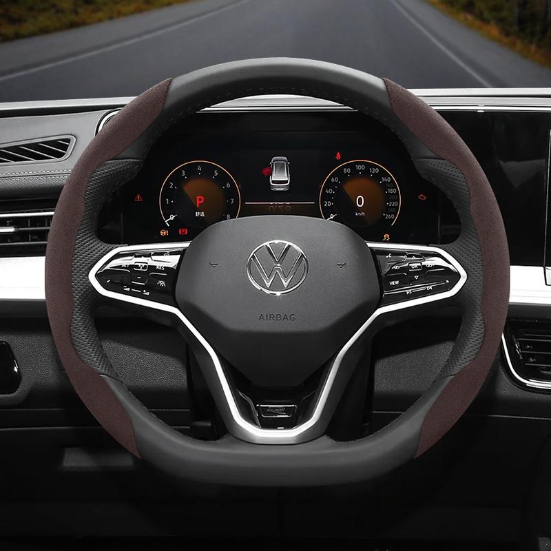 Подходит для Volkswagen Нескользящая Пряжка Сегментированная Замшевая Накладка на Руль Подходит для Polo Golf 5 6 7 Gol Cc Passat B6 B8 Jetta Scirocco T4
