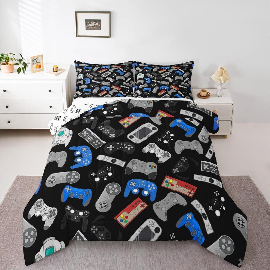 Erosebridal Teens Dirt Bike Comforter Set Twin Size, Motocross Rider Down Comforter for Kids Boys Adult Men, Motorbike Extreme Sport Bedding