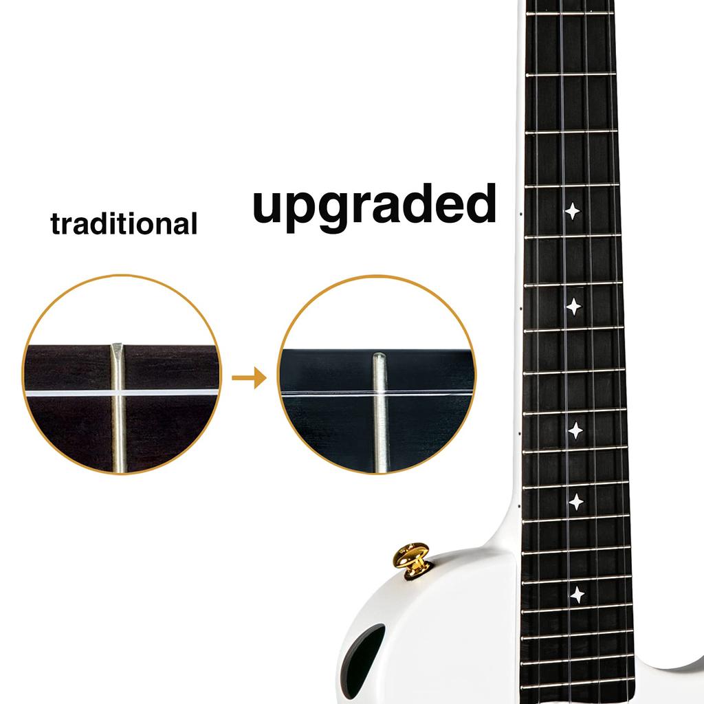 Enya Nova U Pro Carbon Fiber Ukulele Kit with Ukulele and White Fluorocarbon Replacement Strings Tenor-Size Accessories Case, Strap, Capo,