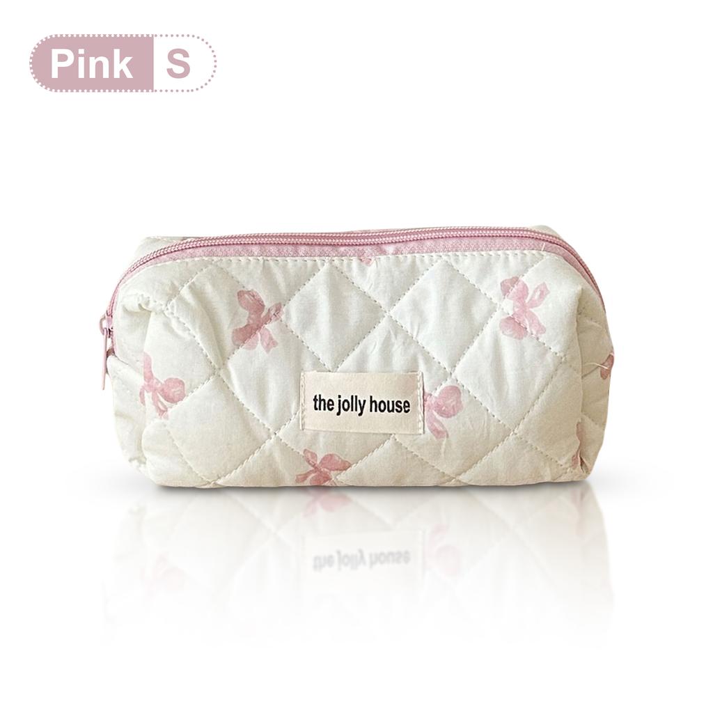 Косметичка с бантом Kawaii Большая сумка для хранения Портативная дорожная косметичка Органайзер для косметики Подарки для девочек