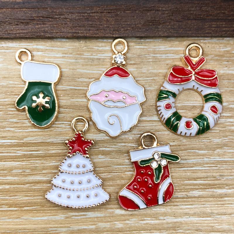 Christmas Decorations Charm Exquisite Diy Jewelry Charms Santa Claus Pendant High Quality Christmas Tree Charms For Earrings