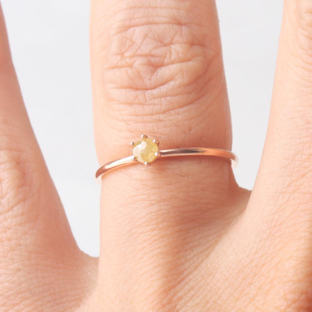 Mezmic Magic Yellow Diamond Cocktail Gold Ring