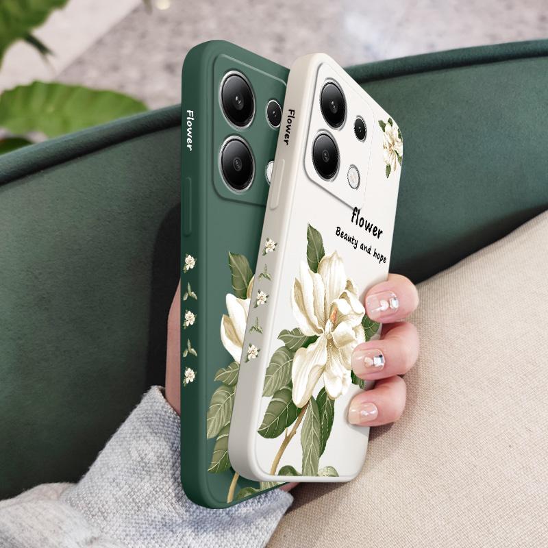 Чехол для телефона 'Цветы магнолии' для Xiaomi Redmi Note 13 12 12S 11 11S 10 10S 9 9S Pro Plus 4G 5G Жидкий силиконовый чехол