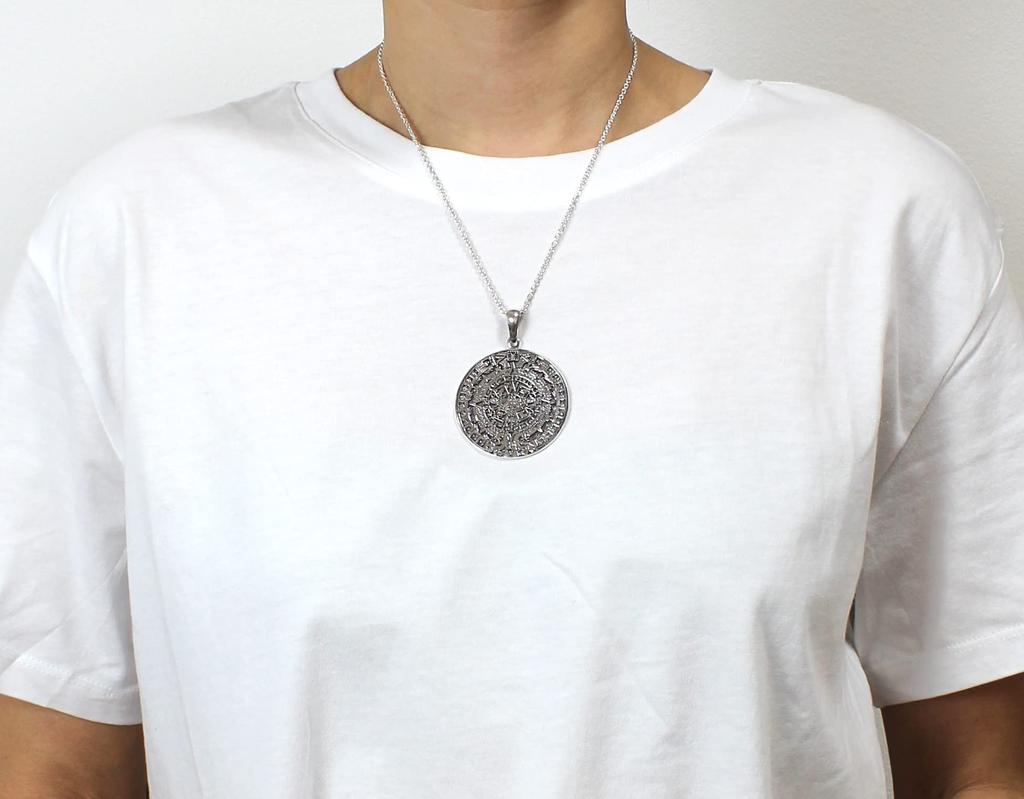 Мексика Майя Ацтеки Календарь Камень Солнца Подвеска Топ Серебро 925