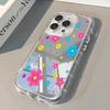 Чехол для телефона с узором из цветных цветов для iPhone 17 16 15 14 13 12 11 Pro Max 7 8 16 Plus XR X XS Max 16E 17E Роскошная зеркальная крышка