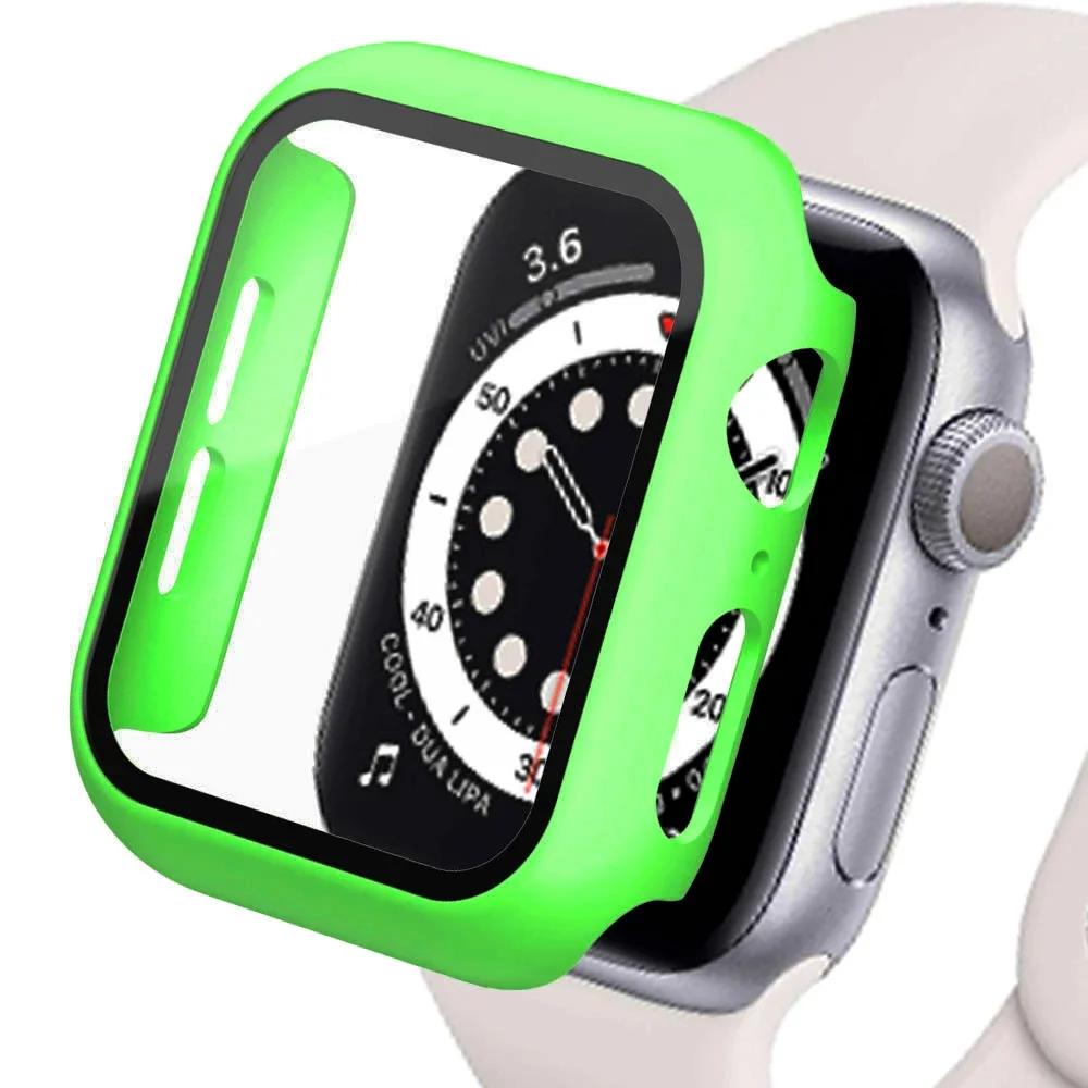 Закаленное стекло для Apple Watch Se Case 9 8 7 6 5 4 38 40 мм Аксессуары Защитная пленка для экрана iWatch Series 44 мм 45 мм 41 мм 42 мм