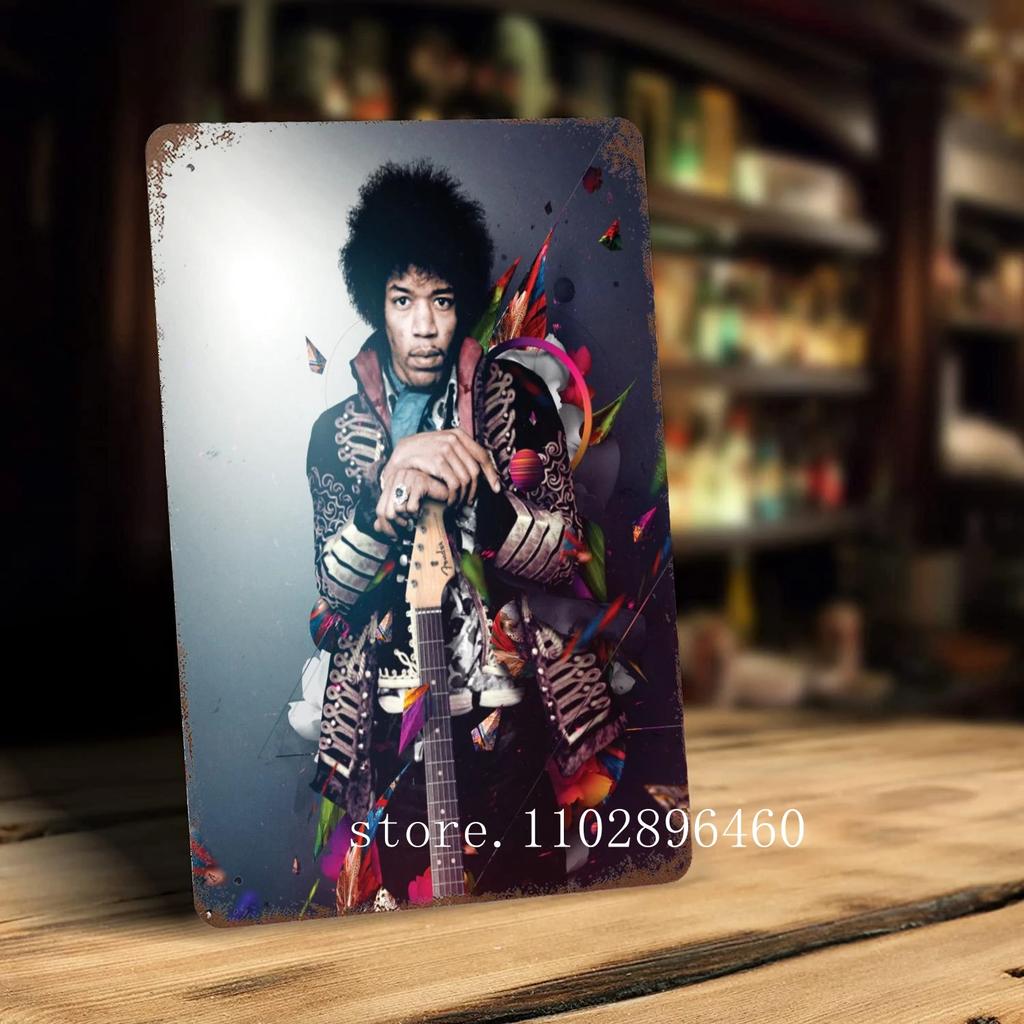 Джими Хендрикс Металлические таблички и знаки настенный декор Винтажные жестяные таблички Капитан Металлический постер Декор для бара паба клуба Настенное украшение