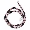 Natural Smoky Quartz Crystal Garnet Gemstone Smooth Beads Necklace 17" UB-4459 UB-4459