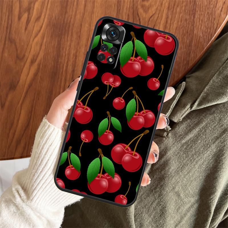 Чехол с рисунком еды, фруктов, красной вишни для Xiaomi Redmi Note 14 Pro 13 12 11 10 15 Pro Plus Redmi 15 C 13 10C 12C 14C 13C