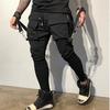 Эластичный Пояс Ремешок Кисточка Множество Карманов Брюки Карго Мужские Однотонные Средняя Посадка Повседневные