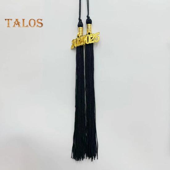 Кисточка для выпускного с подвеской в виде даты 2025 года, однотонная, длина 40 см, кисточка для шляпы для выпускного сезона бакалавриата