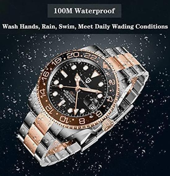 Pagani Design Часы GMT Hand Automatic Factory Сделано в Японии Механизм Diver Mechanical Корпус в комплекте Водонепроницаемый керамический безель Деловой деловой костюм