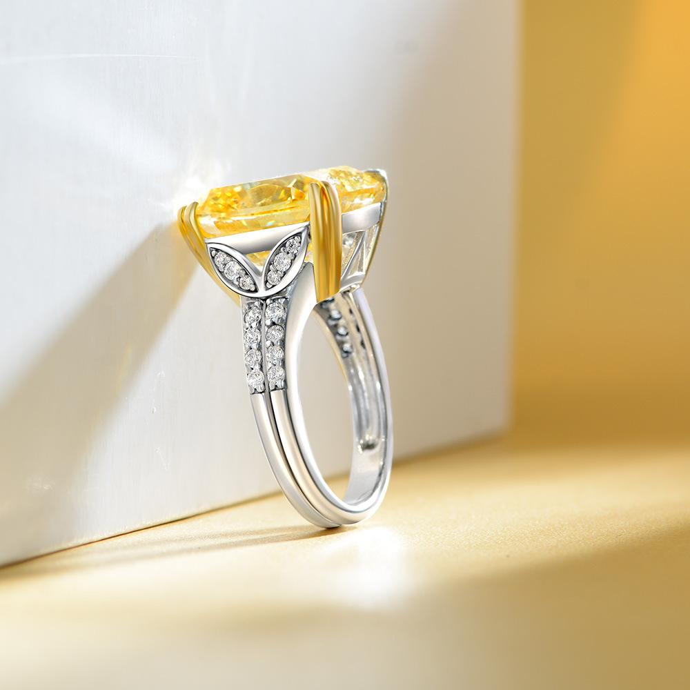 Gica Gema Кольца из стерлингового серебра 925 пробы, 14*14 мм, циркон квадратной формы, романтические ювелирные изделия, подарки для свадебной вечеринки