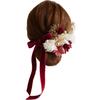 Preserved Flower Hair Velvet for and Japanese Clothing [Bria] Ornament, (Red), Coming-of-Age Ceremonies, Graduations, Weddings, Shichi-Go-San,