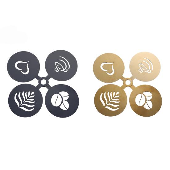 4 шт./компл. трафареты для кофе из нержавеющей стали, различные полые узоры, форма для латте, искусство капучино, шаблоны для декора торта