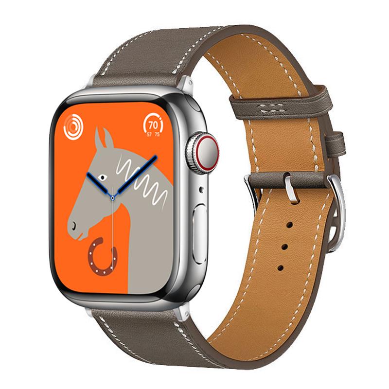 Кожаный ремешок для Apple Watch ultra 2 ремешок 49мм 46мм 42мм 44мм 45мм 40мм 41мм Браслет Correa iWatch Series 3 6 5 4 SE 7 8 9 10