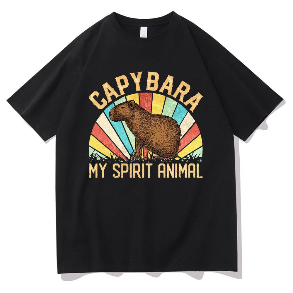 I Love Capybaras Print Men Women Fashion Casual Loose Tshirts Crew Neck Hip Hop Man Funny Tshirt Male Tee Shirt Male Streetwear