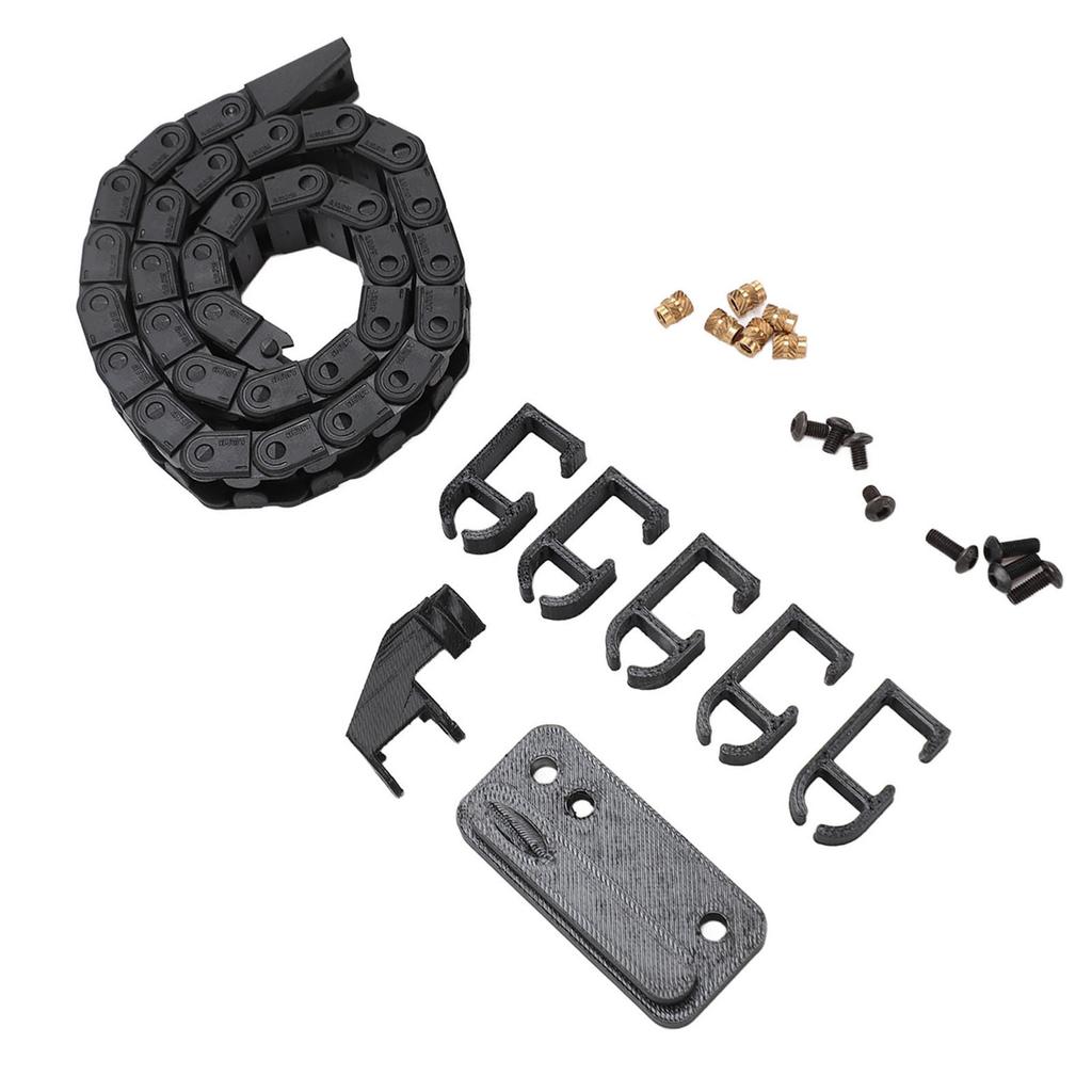 3D Printer Drag Chain 16.9in Black ABS Flexible Low Noise Easy to Install Wire Carrier Cable for Bamboo P1P Replacement