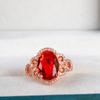 Серебряное кольцо Cellacity с большим овальным рубином, серебряные ювелирные изделия для женщин, помолвка, оптовая продажа, размер 6-10